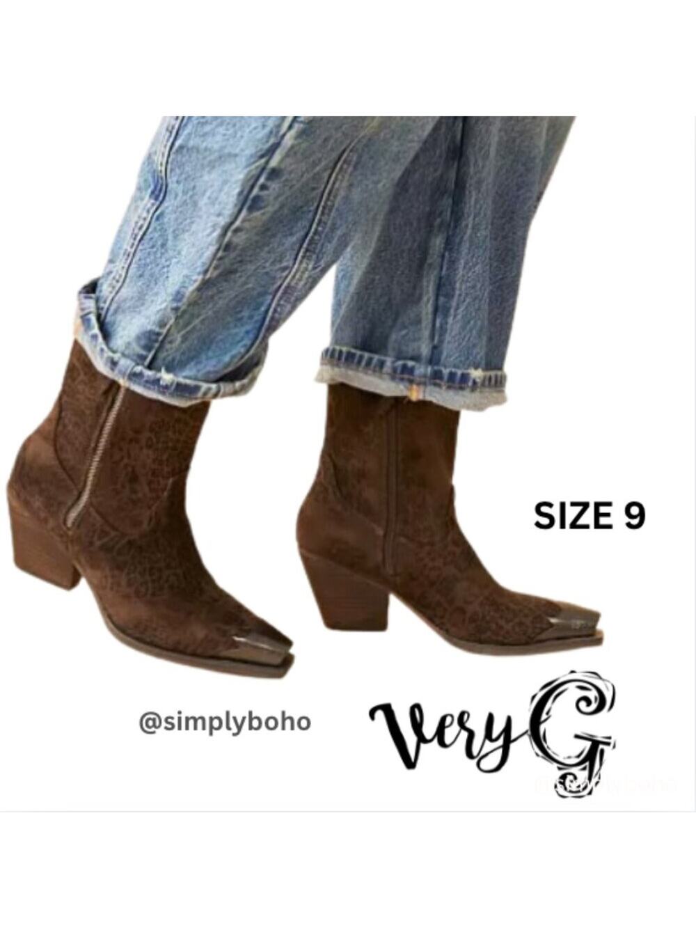 NEW - Very G Jimi Leopard Western Ankle Boot - SIZE 9